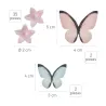 Papillons et lys pastel en papier comestible, 39 pièces