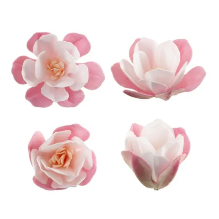 Magnolie rosa in carta commestibile, 6 pezzi