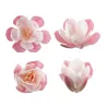 Magnolias roses en papier comestible, 6 pièces