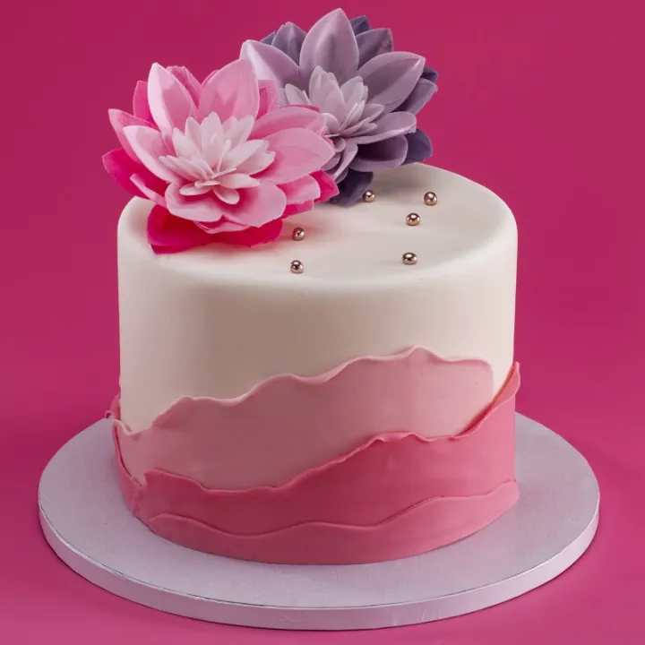 Lilafarbene Seerose aus Esspapier, Ø 14 cm