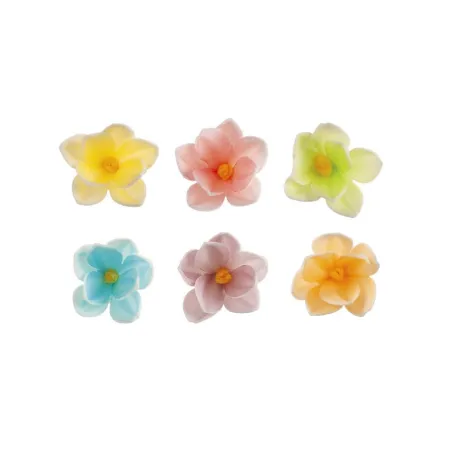 Fleurs multicolores en papier à manger Ø 3.5 cm, 35 pièces