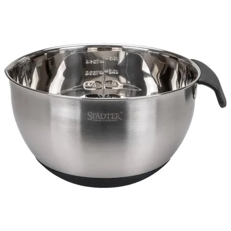 Mixing bowl 20 cm stainless steel – with handle and silicone base, ideal for creams, doughs and fillings | miniSchoggi