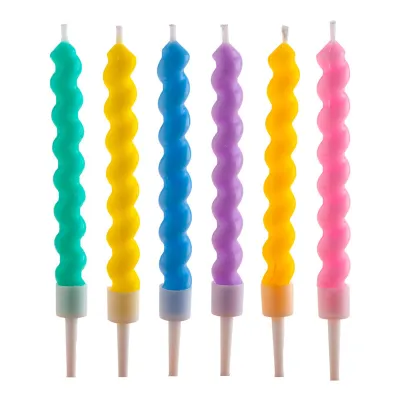 Candele colorate ritorte, 10 cm