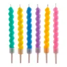 Candele colorate ritorte, 10 cm