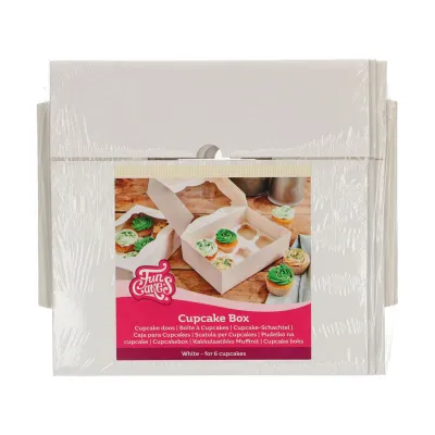 Cupcake Schachtel Weiss für 6 Muffins 3 Stück