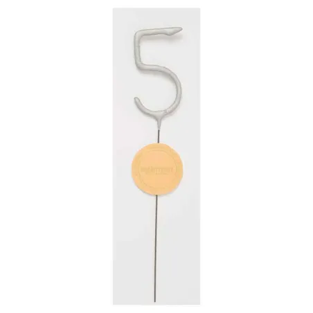 Candela scintillante 5 argento per compleanni, anniversari e altre occasioni