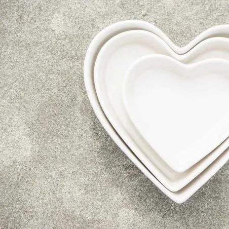 Set de saladiers Coeur Latte, 3 pièces