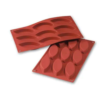 Silikonform Schiffchen 10 x 4.4 cm, 9 Stück