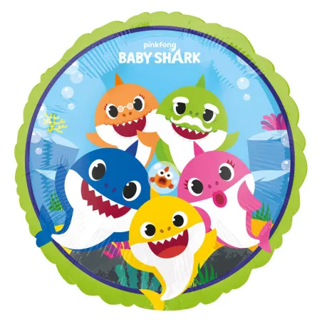 Round foil balloon Baby Shark, Ø 43 cm