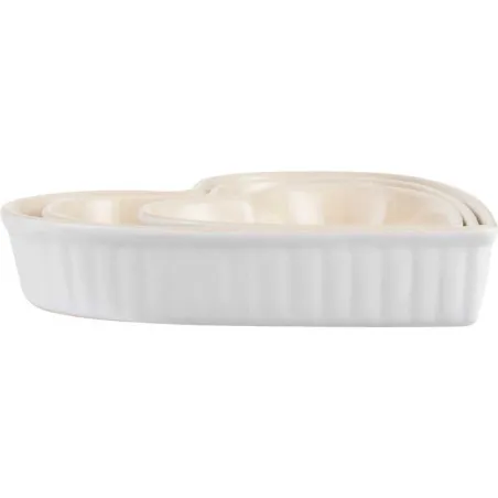 Set di ciotole Cuore bianco puro, 3 pezzi