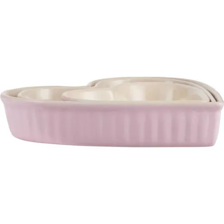 Set di ciotole a cuore English Rose, 3 pezzi