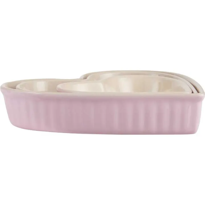 Set of bowls heart English Rose, 3 pieces