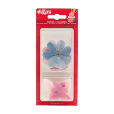 Bunte Schmetterlinge und Margeriten aus Esspapier