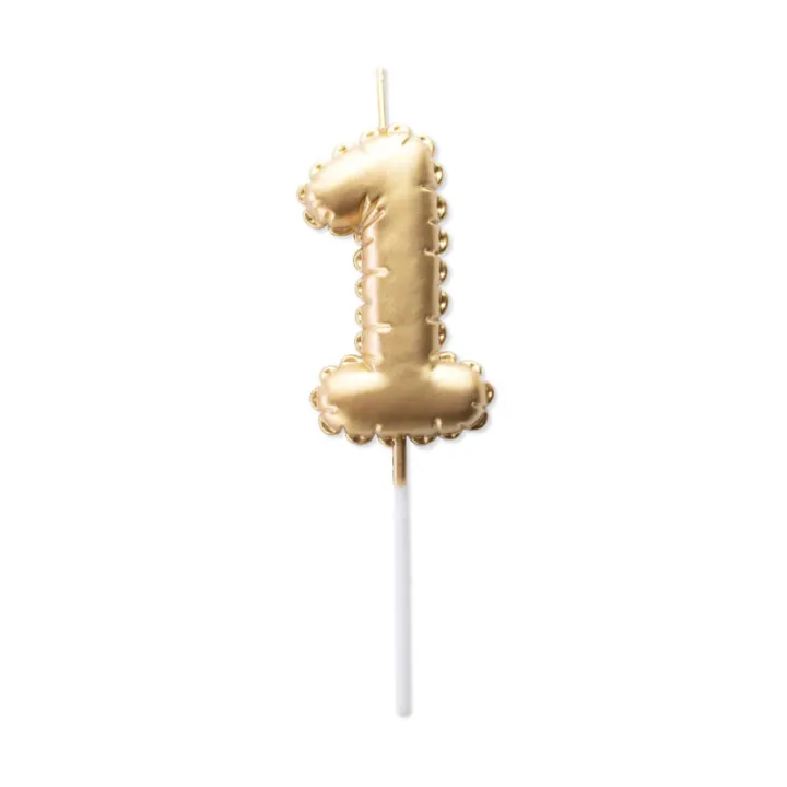 Golden Balloon Candle Number 1