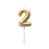 Bougie ballon dorée chiffre 2