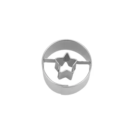 Star cookie cutter in a mini ring for delicious cookies