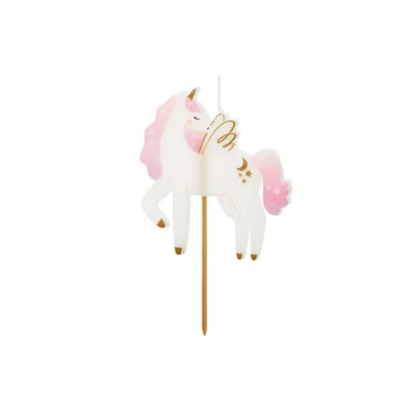 Magical unicorn candle for the birthday cake