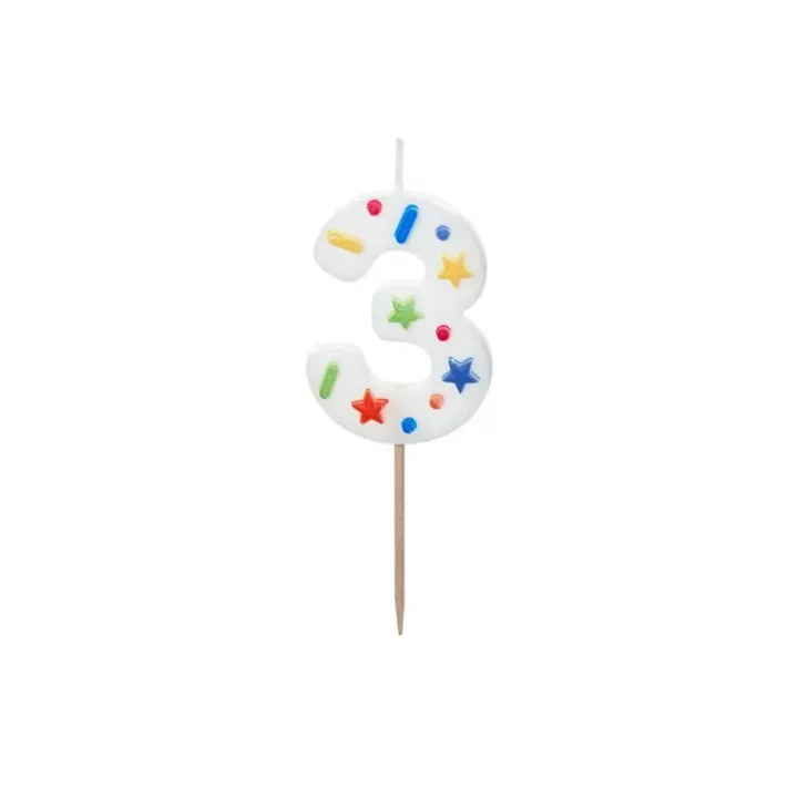 Confetti Candle Number 3