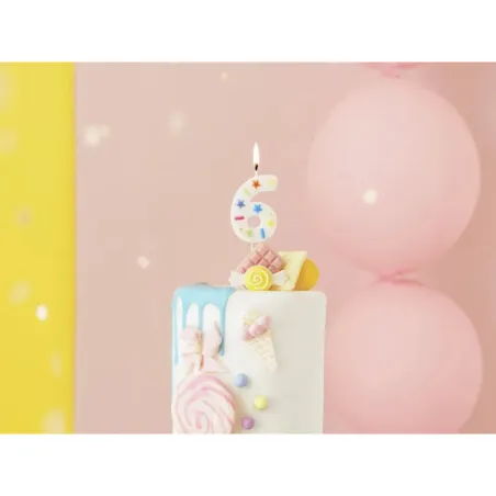 Confetti Candle Number 6