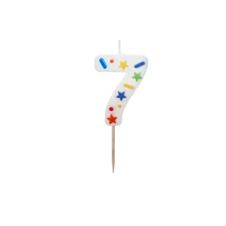 Bougie Confetti chiffre 7