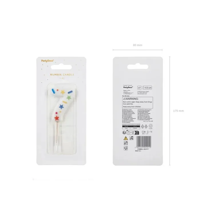 Bougie Confetti chiffre 7