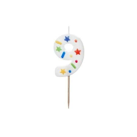 Confetti Candle Number 9