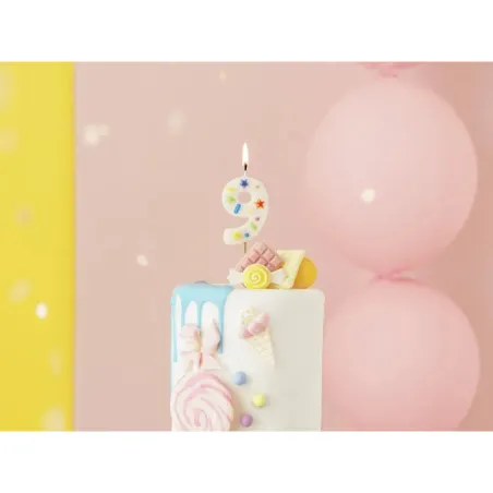 Confetti Candle Number 9
