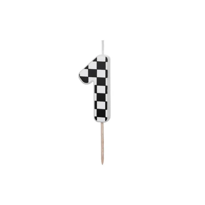 Bougie en damier Chiffre 1