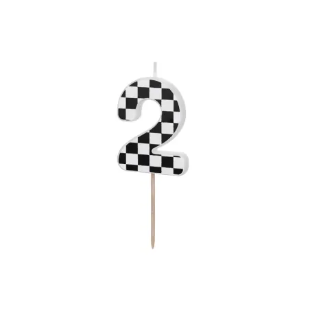 Bougie en damier Chiffre 2