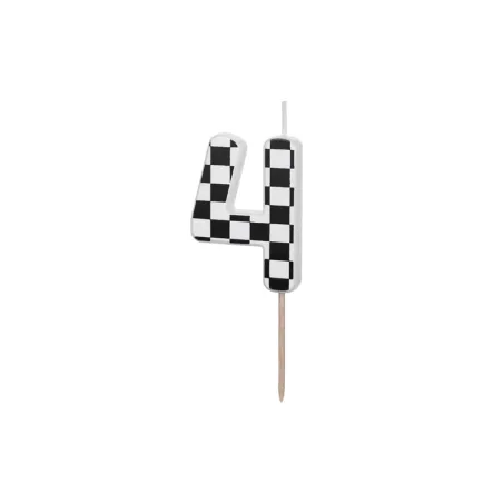 Bougie à damier chiffre 4