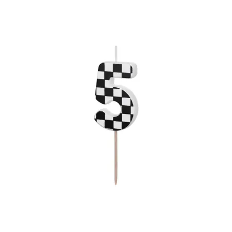 Bougie à damier Chiffre 5