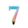 Candela numero 7 arcobaleno pastello