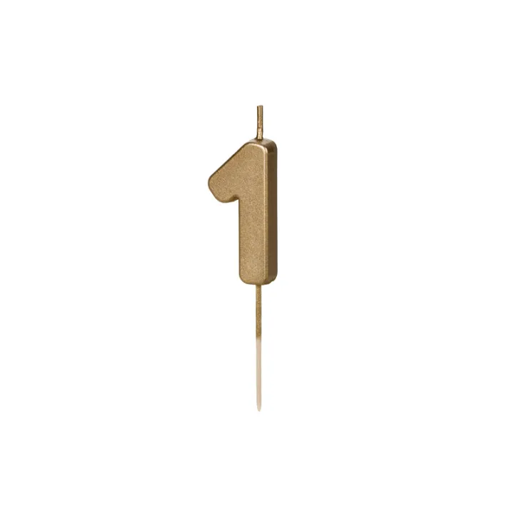 Golden Mini Number Candle Number 1