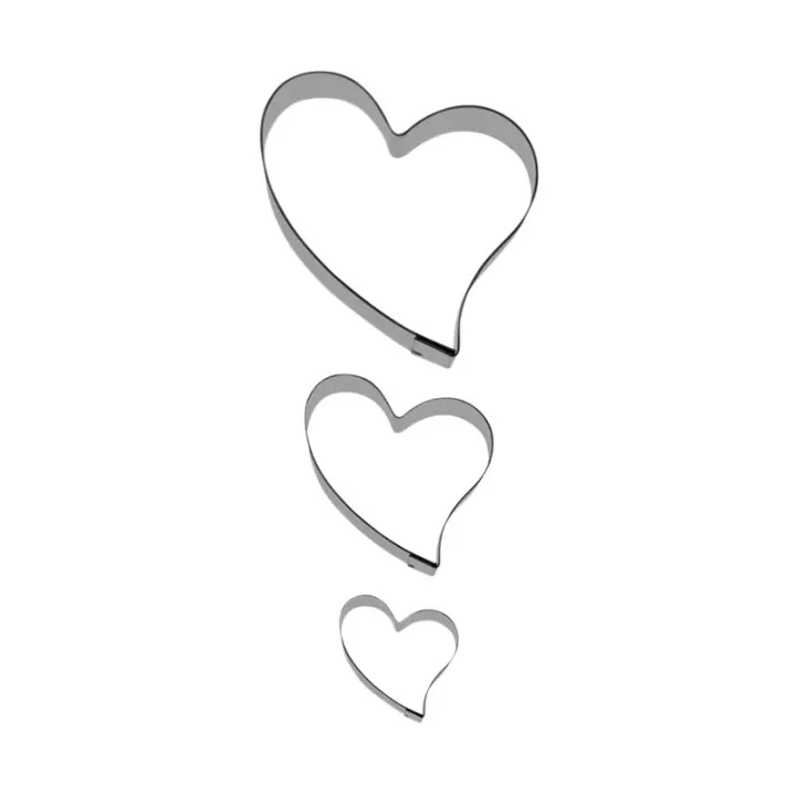 Set d'emporte-pièces Coeurs, 3 pièces