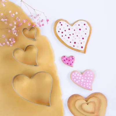 Heart cookie cutter set, 3 pieces
