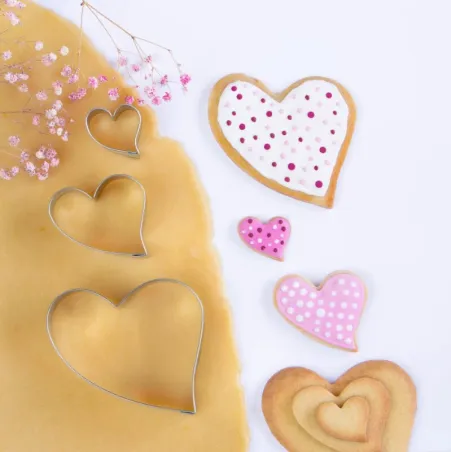 Heart cookie cutter set, 3 pieces