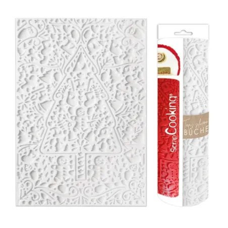Bûche silicone mat Winter magic, 18 x 28.3 cm