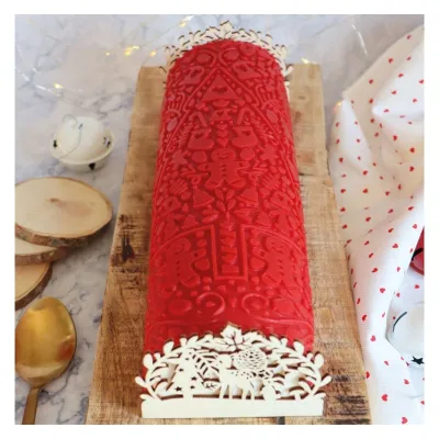 Bûche silicone mat Winter magic, 18 x 28.3 cm