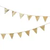 Glitzernde Wimpelgirlande Gold, 300 cm