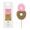 Number candle 8 with pink and gold
