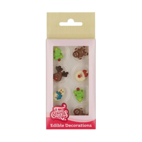 Chocolate decoration Colorful Christmas, 8 pieces