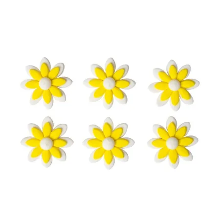 Decorazione di zucchero margherite gialle, 6 pezzi