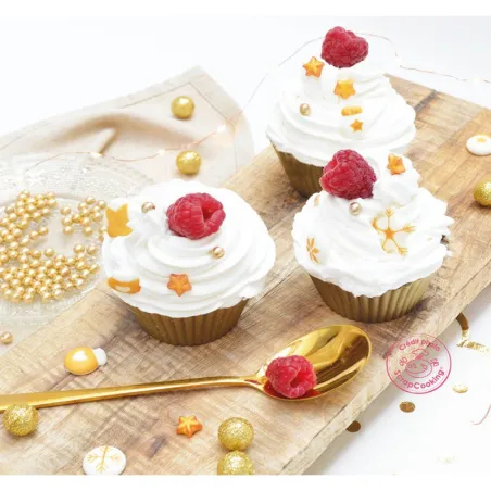 Gold Christmas sugar decorations, 14 pieces