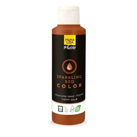 Burro di cacao Mona Lisa colore rosso glitterato, 245 g