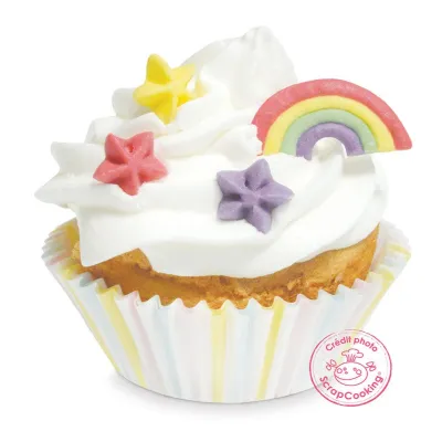Zuckerdekor Regenbogen & Sterne, 10 Stück