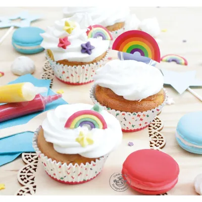 Zuckerdekor Regenbogen & Sterne, 10 Stück