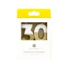 Bougie numérotée 30 avec blanc et or