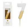 Bougie numéro 7 avec blanc et or