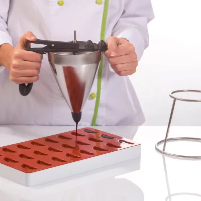 Professional funnel with 3 spouts & holder