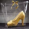 Clear bag with gold bottom, large
